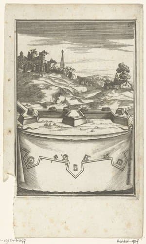 Illustratie voor 'Den Arbeid van Mars' van Allain Manesson Mallet by Romeyn de Hooghe