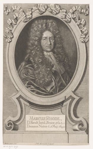 Portret van Marcus Rhode by Johann Wilhelm Michaelis