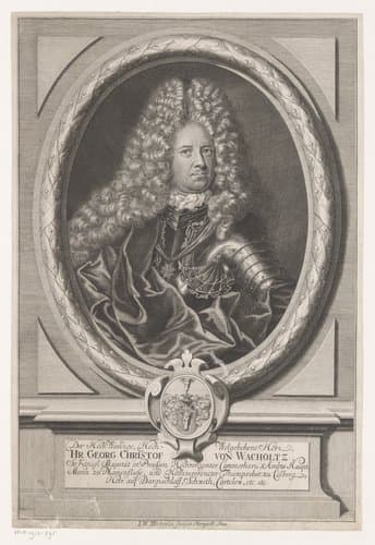 Portret van Georg Christoph von Wachholtz by Johann Wilhelm Michaelis