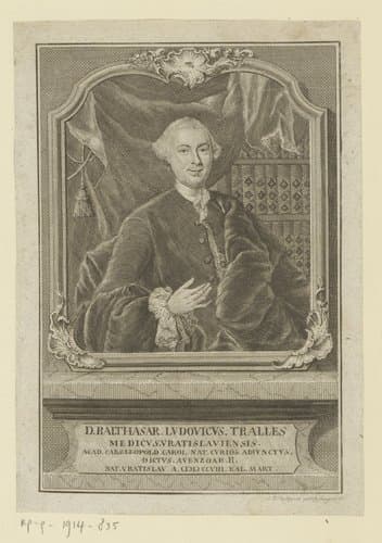 Portret van Balthasar Ludwig Tralles by Johanna Dorothea Sysang