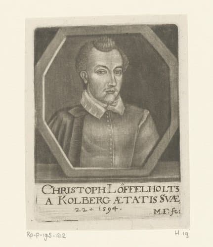 Portret van Christoph Löffelholtz von Kolberg op 22-jarige leeftijd by Michael Fennitzer