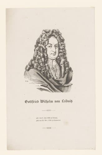 Portret van Gottfried Wilhelm von Leibniz by anonymous; Monogrammist NVA