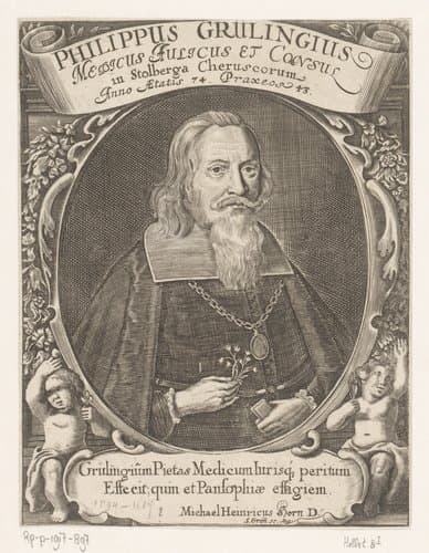 Portret van Philipp Gerhard Grueling op 74-jarige leeftijd