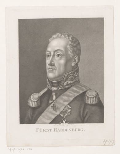 Portret van Karl August Hardenberg by Johann Friedrich Wilhelm Müller