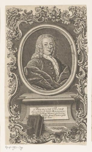 Portret van François Roux by Gottfried August Gründler