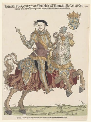 Portret van Hendrik II van Frankrijk te paard