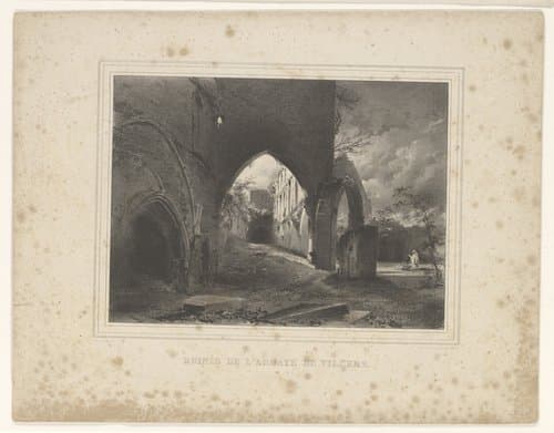 Gezicht op de ruïnes van de abdij van Villers by Théodore Fourmois