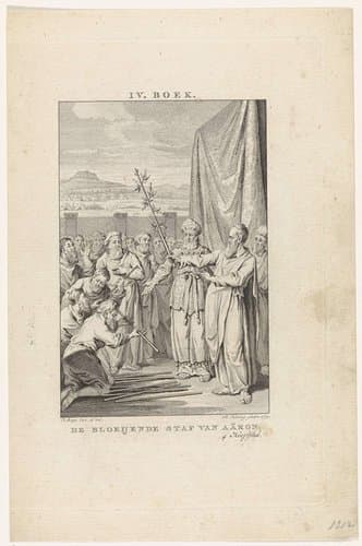 Bloeiende staf van Aäron by Theodoor Koning