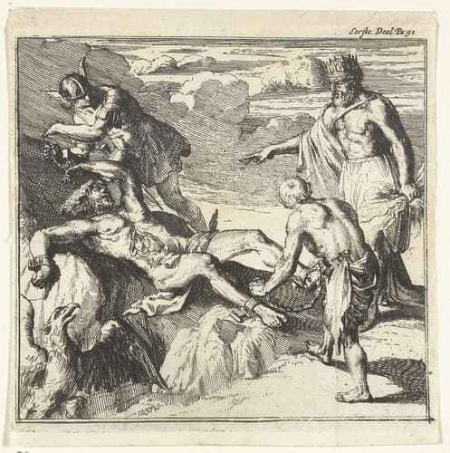 Illustratie voor 'Alle de werken' van Lucianus by Romeyn de Hooghe