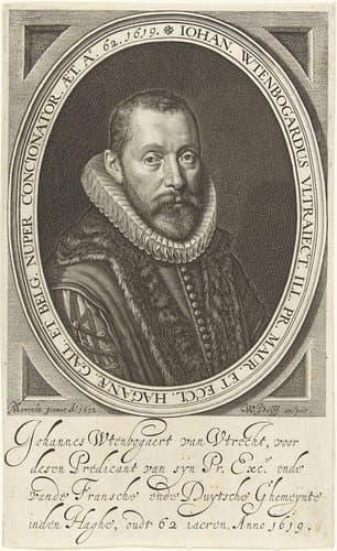 Portret van Johannes Wtenbogaert op 62-jarige leeftijd by Willem Jacobsz Delff