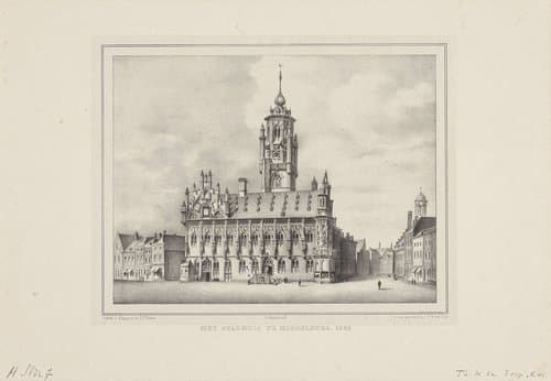 Stadhuis te Middelburg by Theodorus Wilhelmus den Doop