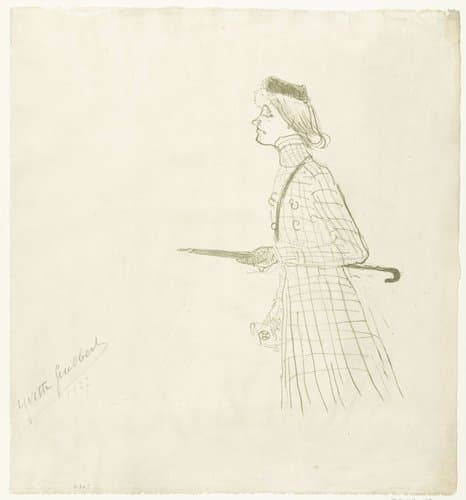 Portret van actrice Yvette Guilbert by Henri de Toulouse-Lautrec