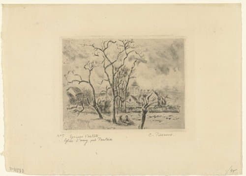 Kerk van Osny by Camille Jacob Pissarro