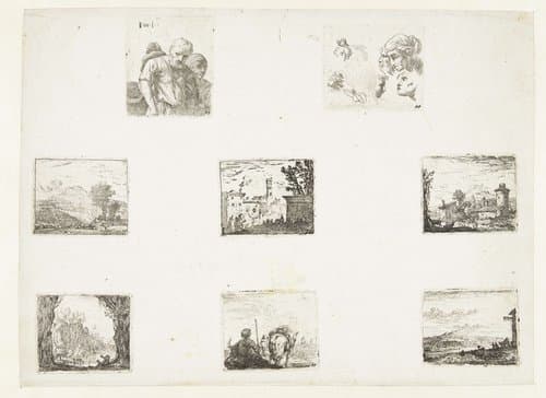 Acht studies en kleine landschappen by Karel du Jardin