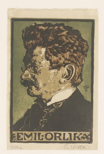 Portret van Emil Orlik by Bernhard Pankok