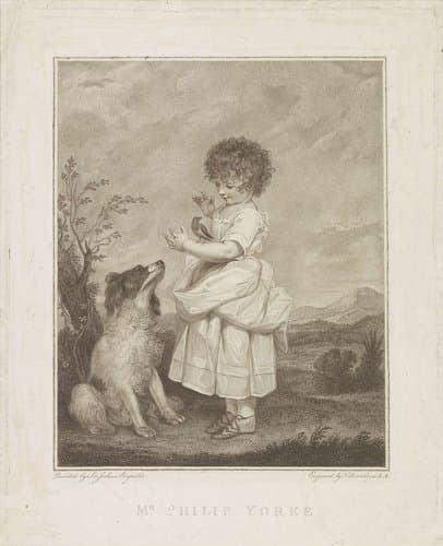 Portret van Philip Yorke met hond en vogel by Francesco Bartolozzi