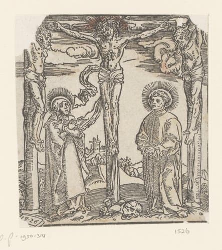 Christus aan het kruis met Maria by anonymous