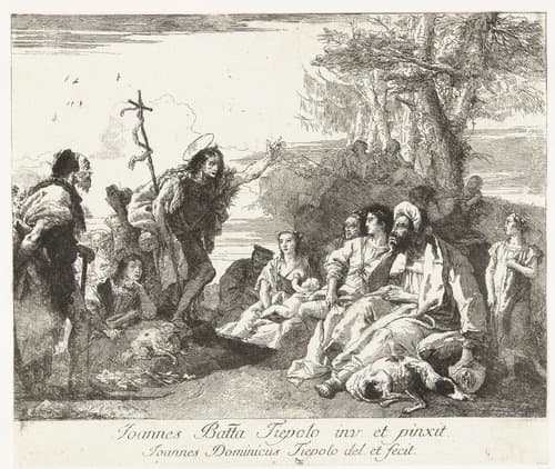 Prediking van Johannes de Doper by Giovanni Domenico Tiepolo