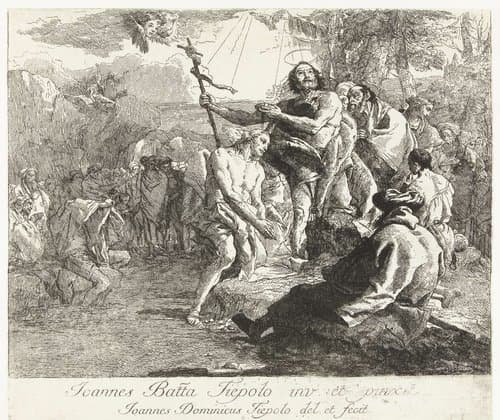 Doop van Christus in Jordaan by Giovanni Domenico Tiepolo