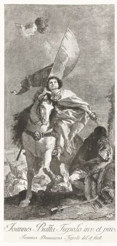 Heilige Jakobus de meerdere op slagveld bij Clavijo by Giovanni Domenico Tiepolo