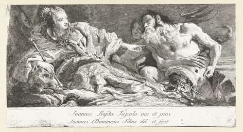 Venetië ontvangt de eerbewijzen van Neptunus by Giovanni Domenico Tiepolo