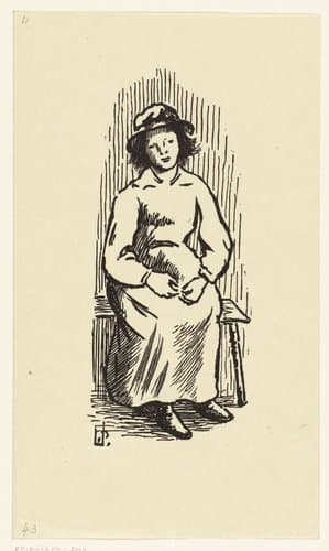 Jong meisje by Lucien Pissarro