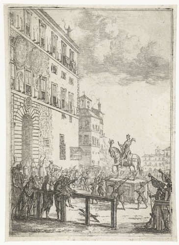 Ruiterstandbeeld van de keizer van het Heilige Roomse Rijk by Claude Lorrain