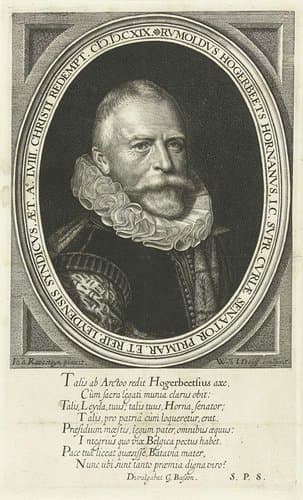 Portret van pensionaris Rombout Hogerbeets op 58-jarige leeftijd by Willem Jacobsz Delff