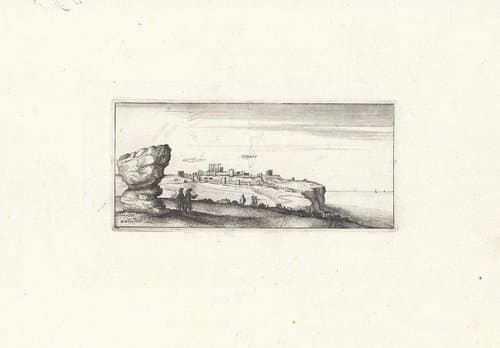 Gezicht op ruïnes bij Dover by Wenceslaus Hollar