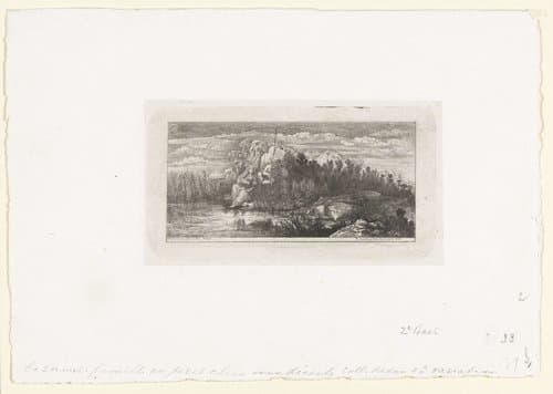 La Sainte Famille à la perche by Rodolphe Bresdin