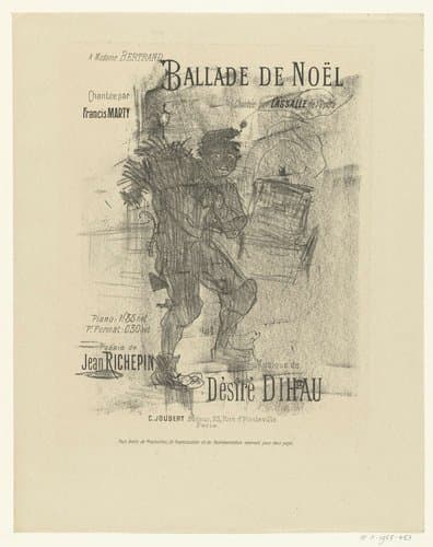 Omslag voor muziekblad met lied Ballade de Noël met schoorsteenveger by Henri de Toulouse-Lautrec