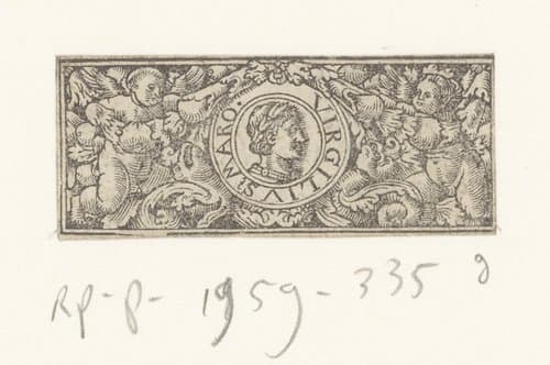 Ornament met portret van Publius Virgilius Maro in medaillon by anonymous; anonymous