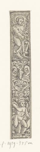 Verticaal fries met twee putti by anonymous; anonymous