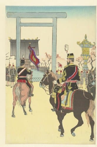 Grote ceremonie bij het Yasukuni heiligdom by Shinsai Kiyooki