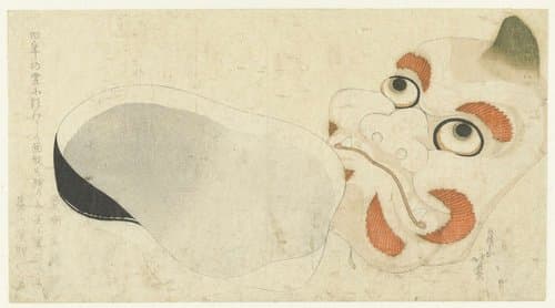 Two masks by Katsushika Hokusai