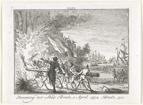 Inname van Brielle by Simon Fokke