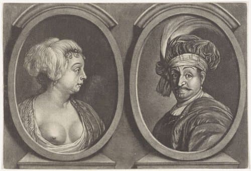 Dubbelportret van een man en een vrouw by anonymous