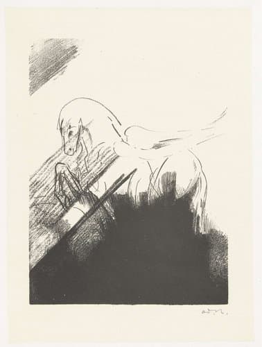 Gevleugeld paard by Odilon Redon