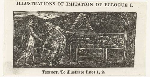Thenot and Colinet lead their flocks together by William Blake