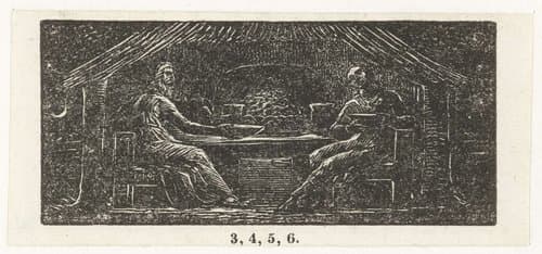 Thenot and Colinet eat their evening meal by William Blake