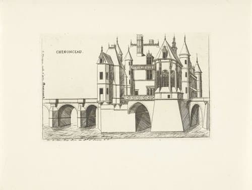 Kasteel van Chenonceau bij Chenonceaux by Charles Meryon