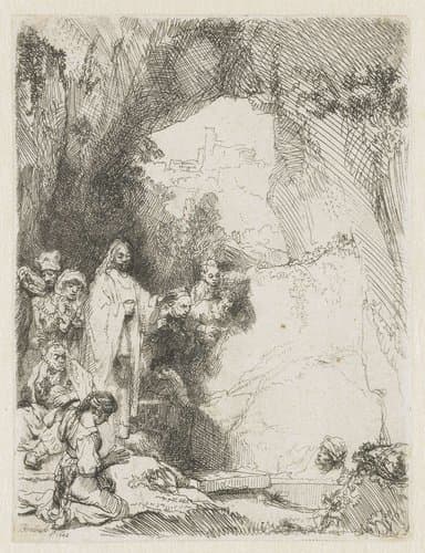 The raising of Lazarus: small plate by Rembrandt van Rijn