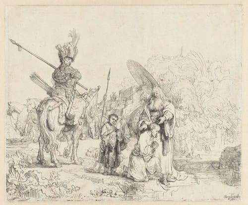 The baptism of the Eunuch by Rembrandt van Rijn