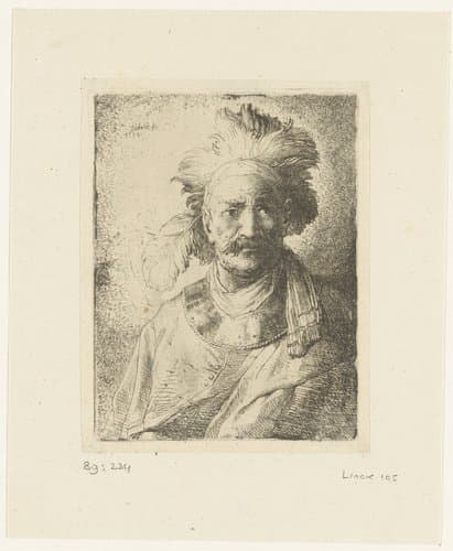 Oude man met verentooi by Christian Wilhelm Ernst Dietrich