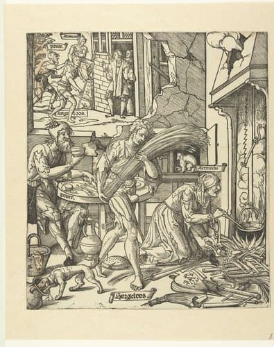 Sorgheloos leeft in armoede by Cornelis Anthonisz.