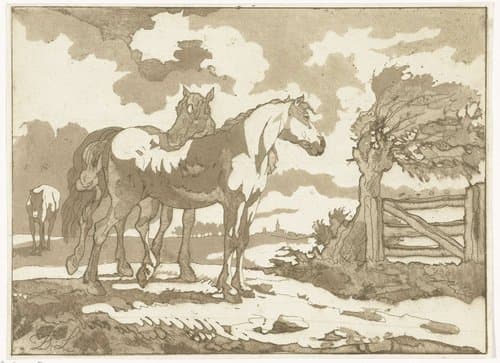 Paarden by Anthonie van den Bos