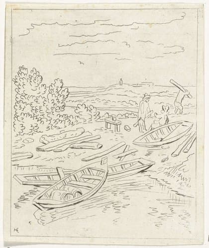 Roeiboten by Anthonie van den Bos