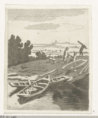 Roeiboten by Anthonie van den Bos