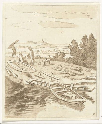 Roeiboten by Anthonie van den Bos
