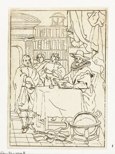 Geleerde in studeervertrek by Anthonie van den Bos